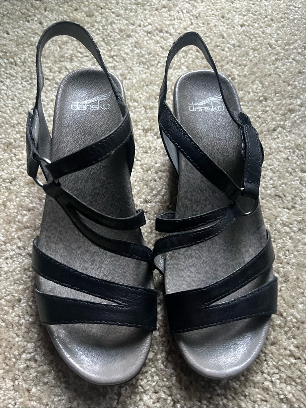 Dansko Black Multi-Strap Slingback Sandals